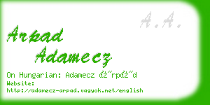 arpad adamecz business card